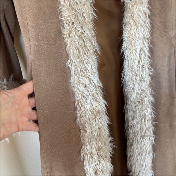 Free People Vintage Misdemeanor Penny Lane Long Leather Fur Coat - Picture 7 of 13